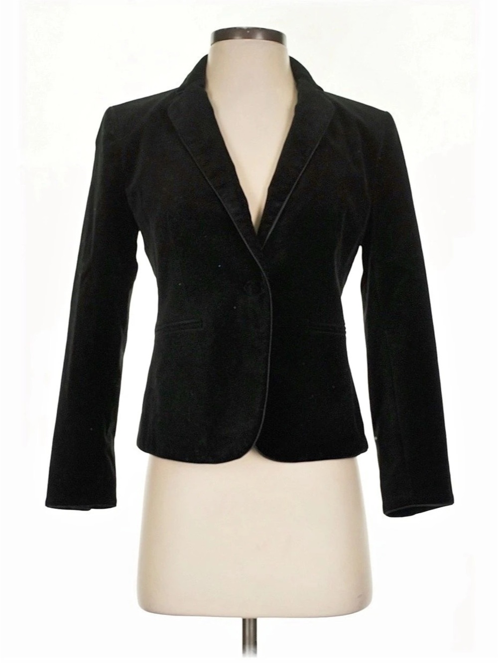 Ann Taylor Black Velvet Blazer Size 0